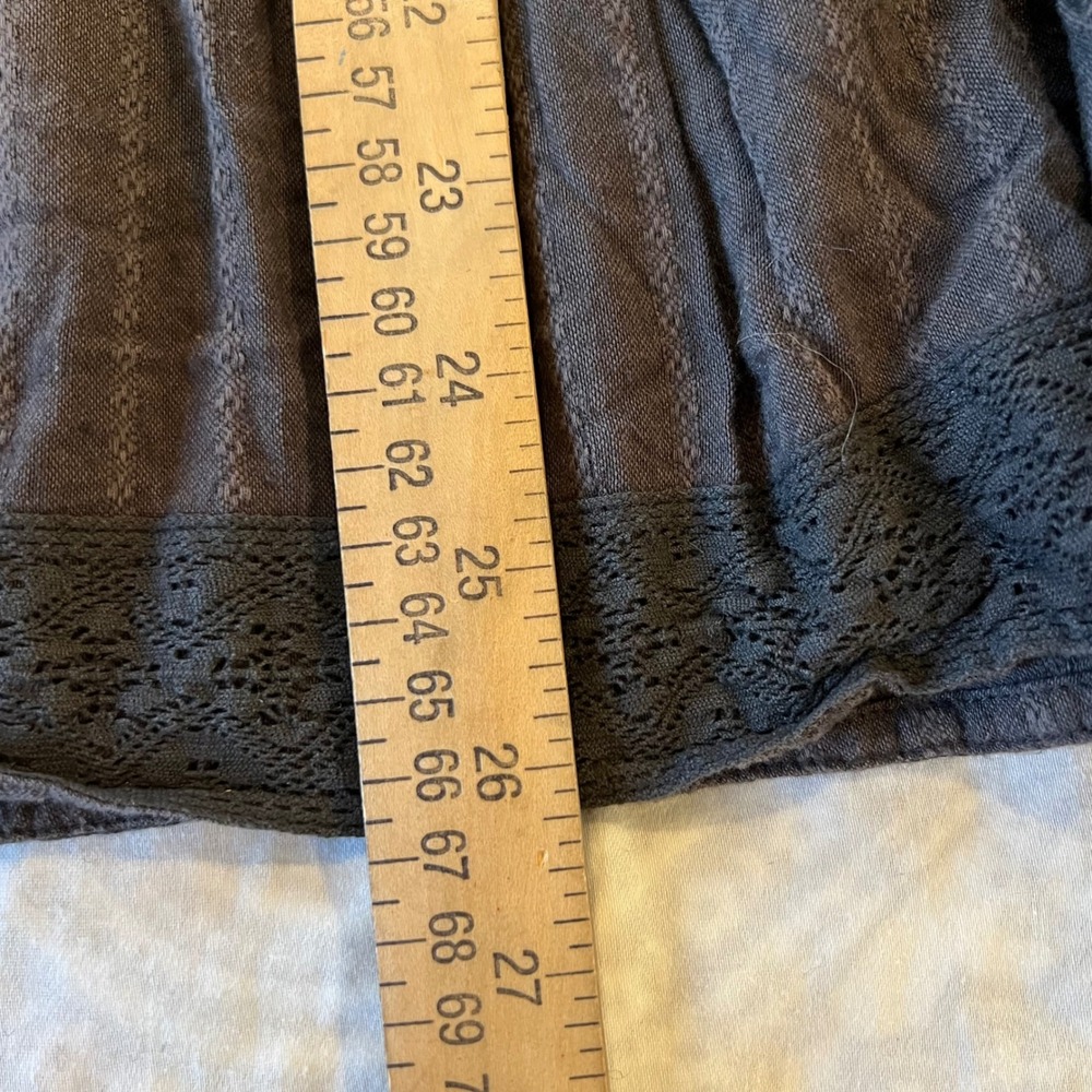 Lucky Brand Gray Tiered Babydoll‎ Blouse Top Long Sleeve Bohemian Boho Women M - Picture 10 of 13